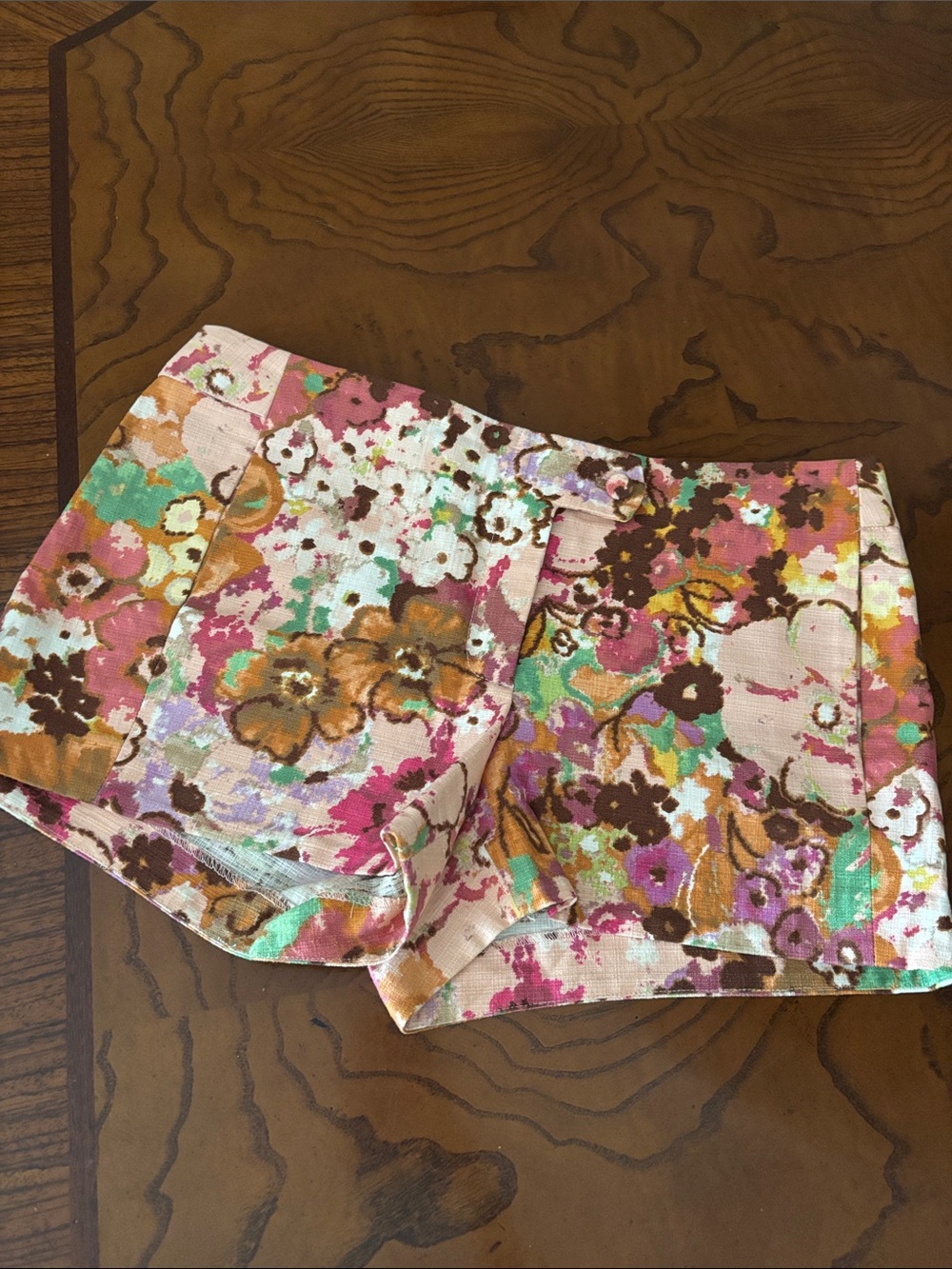 Floral Multi-Color Women's Cotton Shorts - Picture 3 of 5